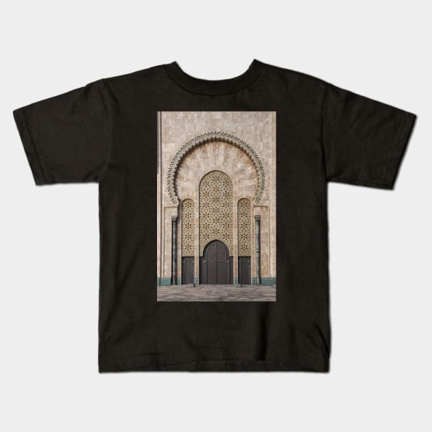 Ornate exterior moroccan brass door Kids T-Shirt by mitzobs